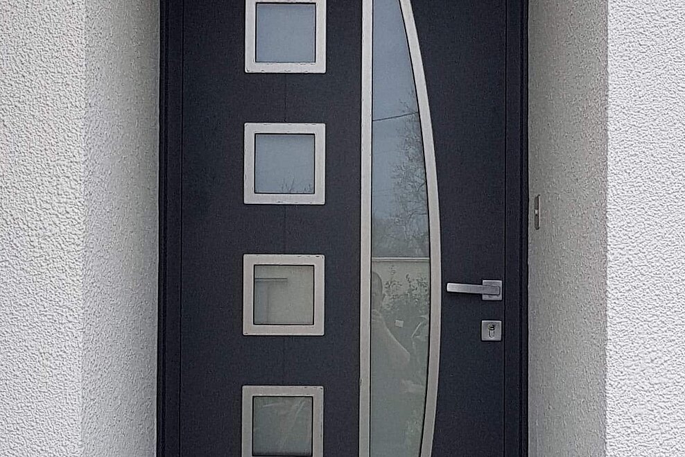 Porte d'entrée Aluminium Contemporaine ligne Vague