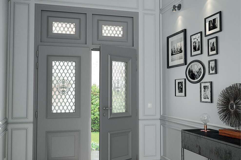 Porte d'entrée Aluminium Néo Classique ligne Divine