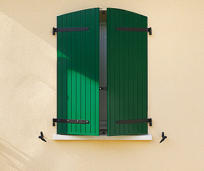volet fermé vert
