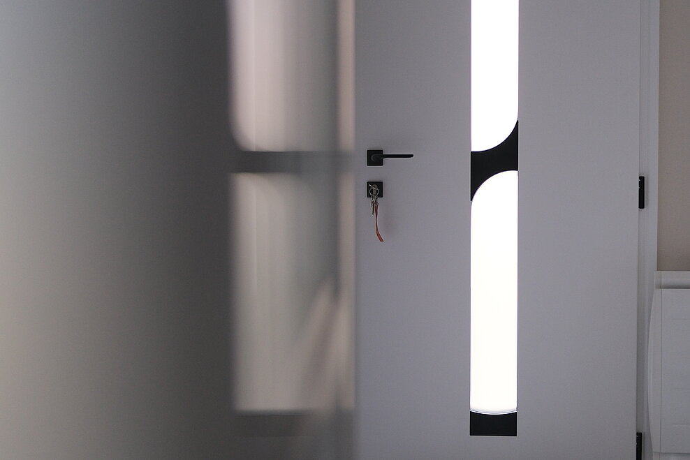 Porte d'entrée Aluminium Cadre Noir ligne Art Déco et Eclipse