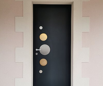 Porte d'entrée PVC contemporaine