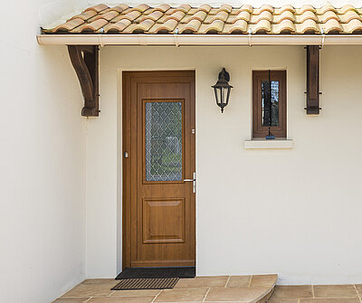 porte en pvc couleur bois
