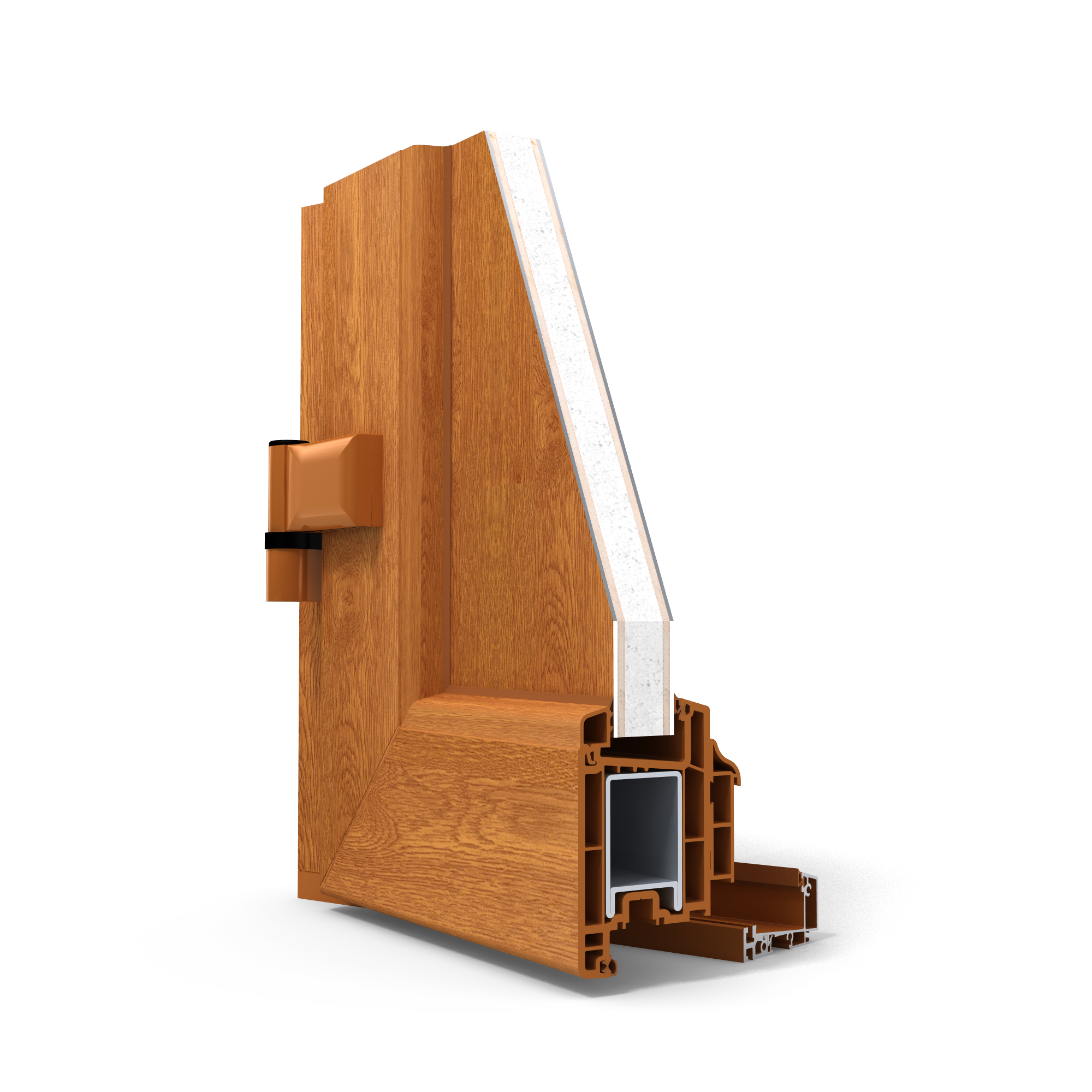 Coupe technique angle PVC porte d'entrée